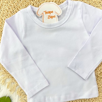 Blusa Manga Longa Básica - Branca